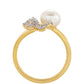 Anillo de Plata Bañada en Oro con Perla Barroca Cultivada de Agua Dulce y Topacio Blanco