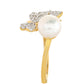 Anillo de Plata Bañada en Oro con Perla Barroca Cultivada de Agua Dulce y Topacio Blanco