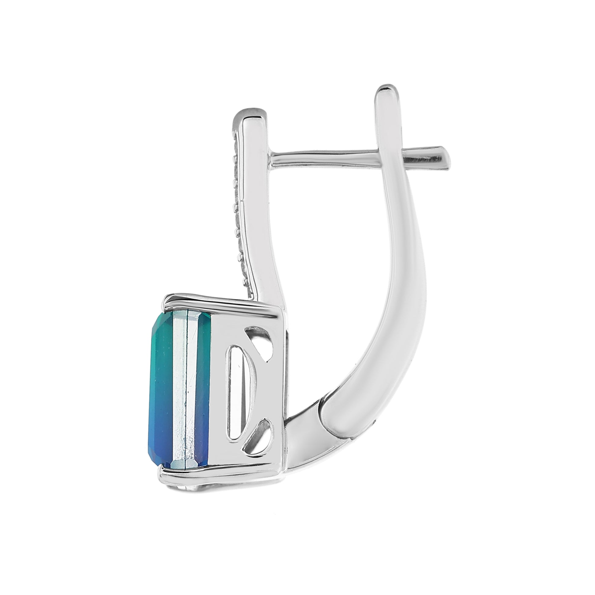 Pendientes de Plata con Cuarzo Pavo Real y Topacio Blanco 3 