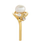 Anillo de Plata Bañada en Oro con Perla Barroca Cultivada de Agua Dulce y Topacio Blanco