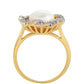 Anillo de Plata Bañada en Oro con Perla Barroca Cultivada de Agua Dulce y Topacio Blanco