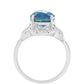 Anillo de Plata con Cuarzo Pavo Real y Topacio Blanco