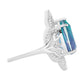 Anillo de Plata con Cuarzo Pavo Real y Topacio Blanco