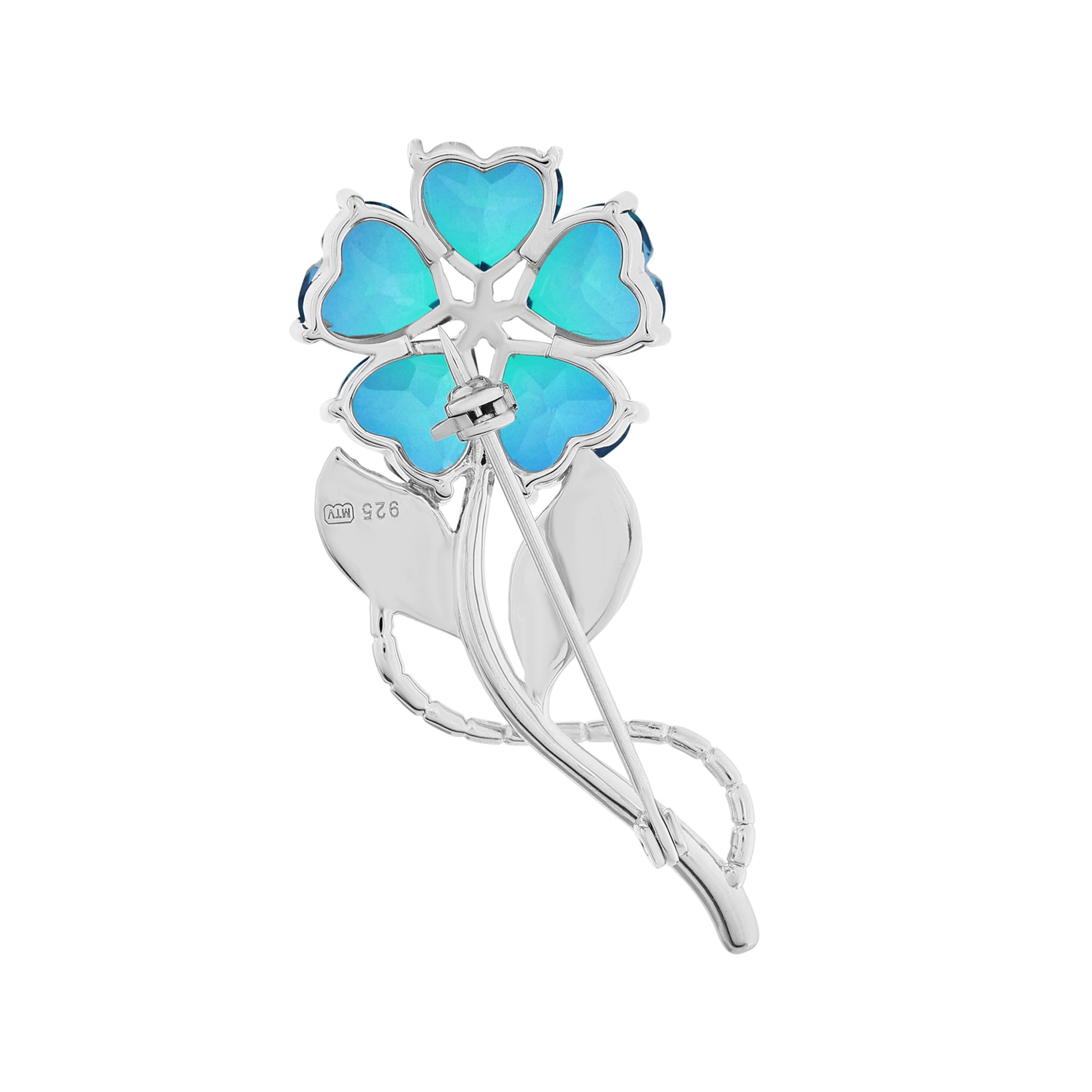 Broche de Plata con Cuarzo Pavo Real 4 
