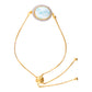 Pulsera de Plata Bañada en Oro con Larimar y Zircón natural