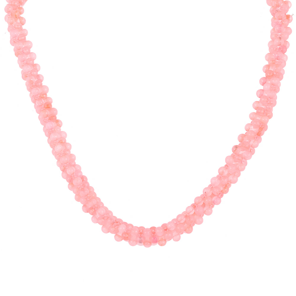 Collar de Plata con Cuarzo Rosado y Topacio Blanco 1 