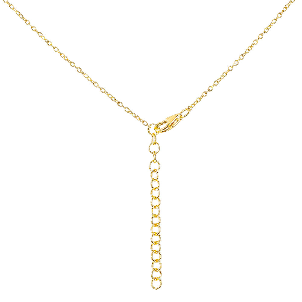 Collar de Plata Bañada en Oro con Turquesa Bella Durmiente y Topacio Blanco 2 