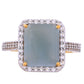 Anillo de Plata Bañada en Oro con Aguamarina y Topacio Blanco
