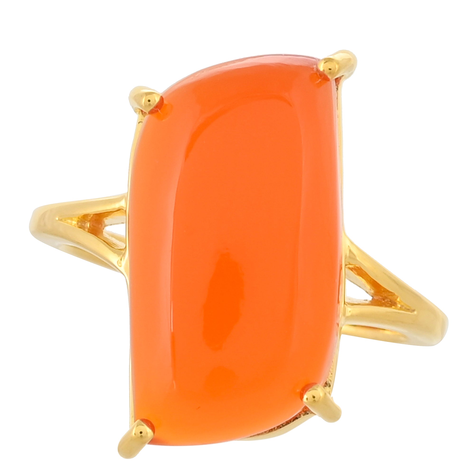 Anillo de Plata Bañada en Oro con Cornalina 1 