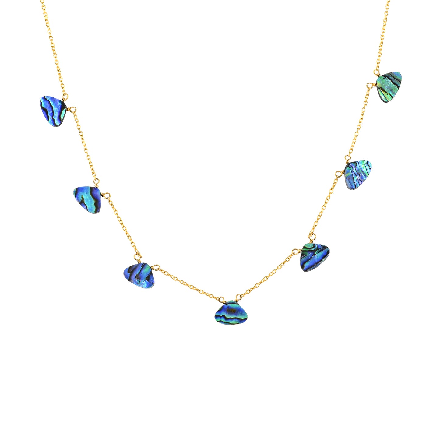 Collar de Plata Bañada en Oro con Concha de abulón