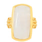 Anillo de Plata Bañada en Oro con Piedra Lunar Arco Iris