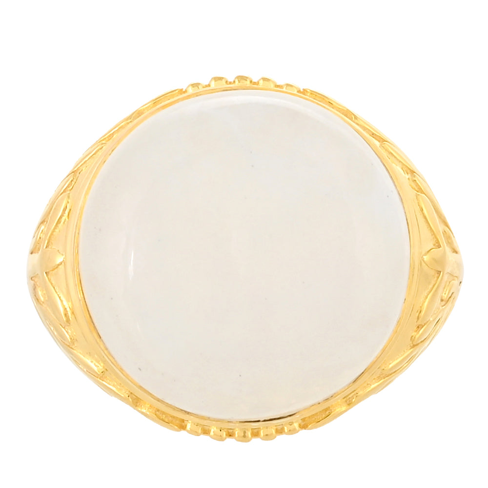 Anillo de Plata Bañada en Oro con Piedra Lunar Arco Iris 1 