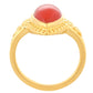 Anillo de Plata Bañada en Oro con Cornalina