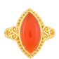 Anillo de Plata Bañada en Oro con Cornalina