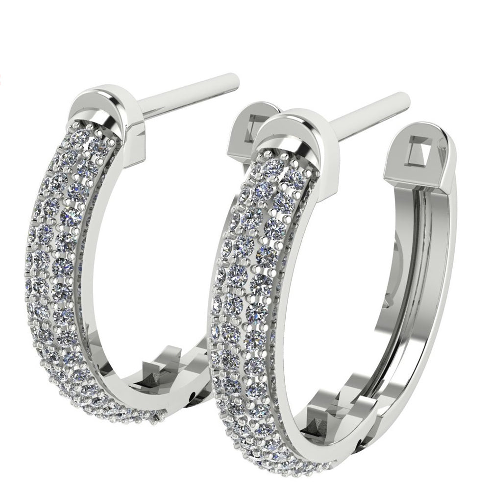 Pendientes de Oro Blanco 14K con Diamante blanco