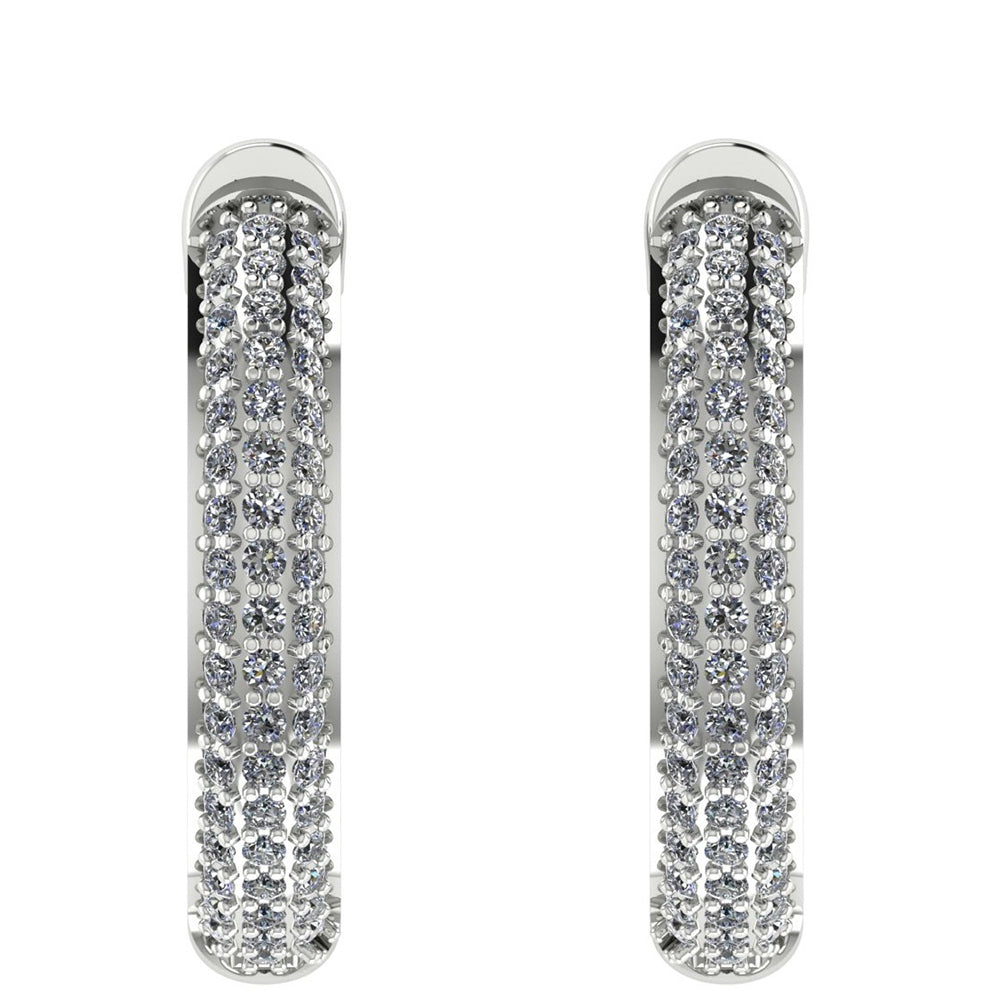 Pendientes de Oro Blanco 14K con Diamante blanco