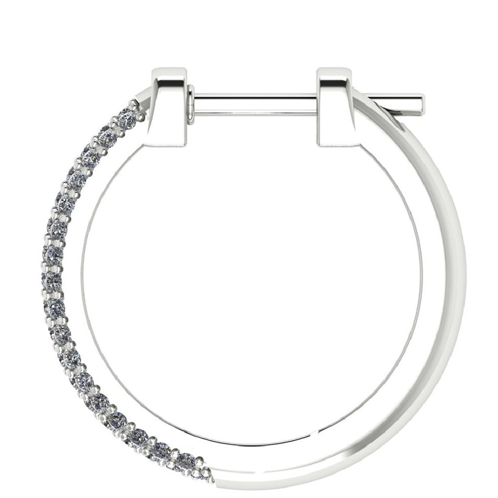 Pendientes de Oro Blanco 14K con Diamante blanco