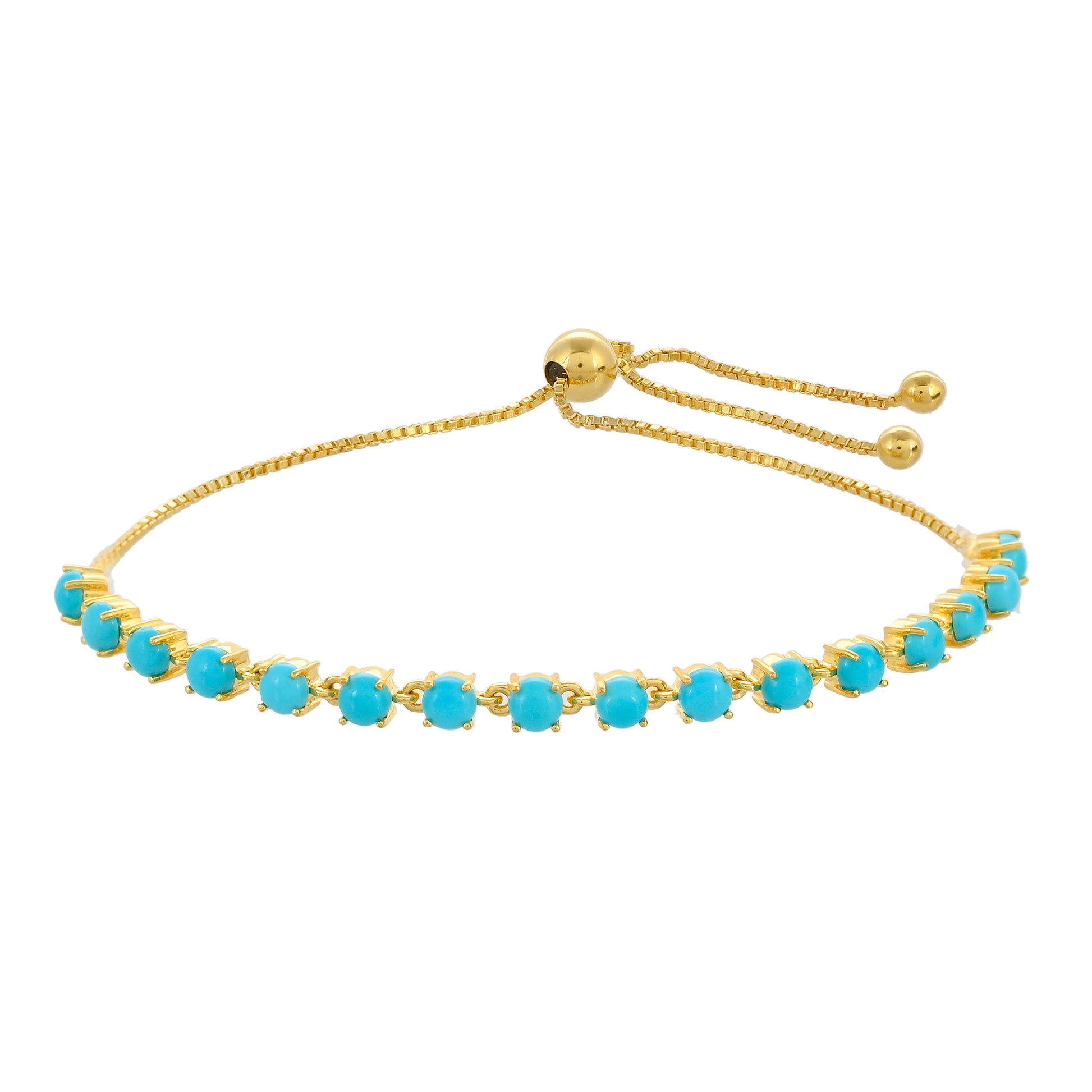 Pulsera de Plata Bañada en Oro con Turquesa Bella Durmiente 1 