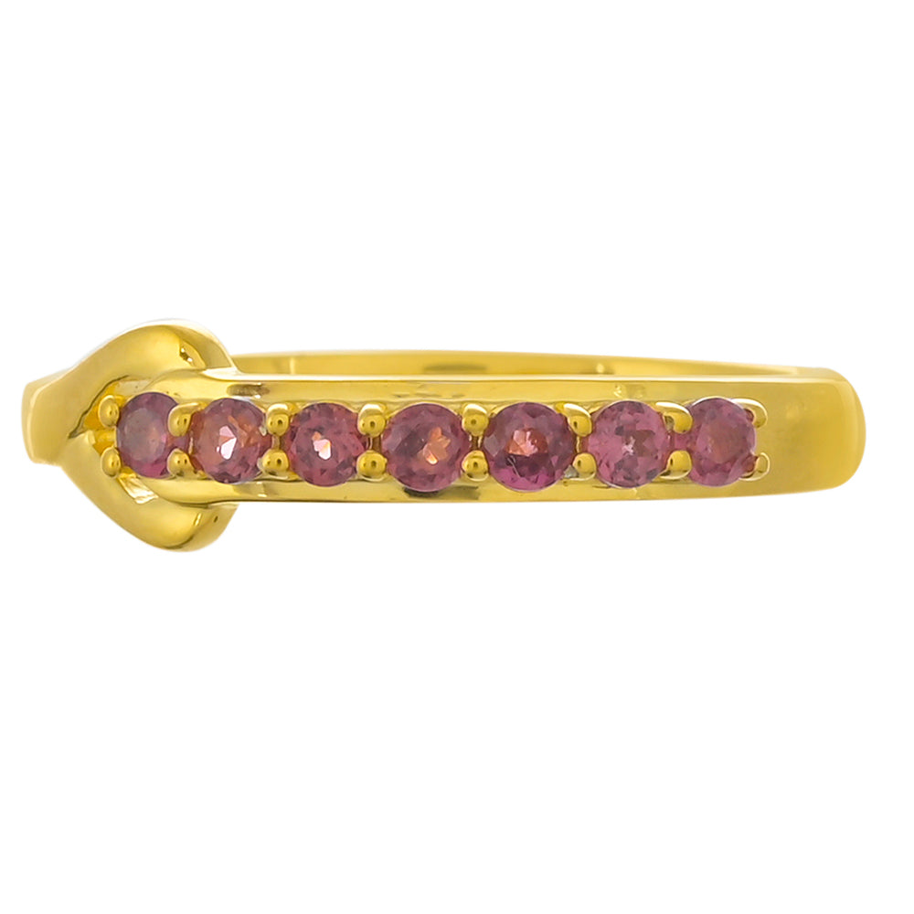 Anillo de Plata Bañada en Oro con Granate Rodolita 1 