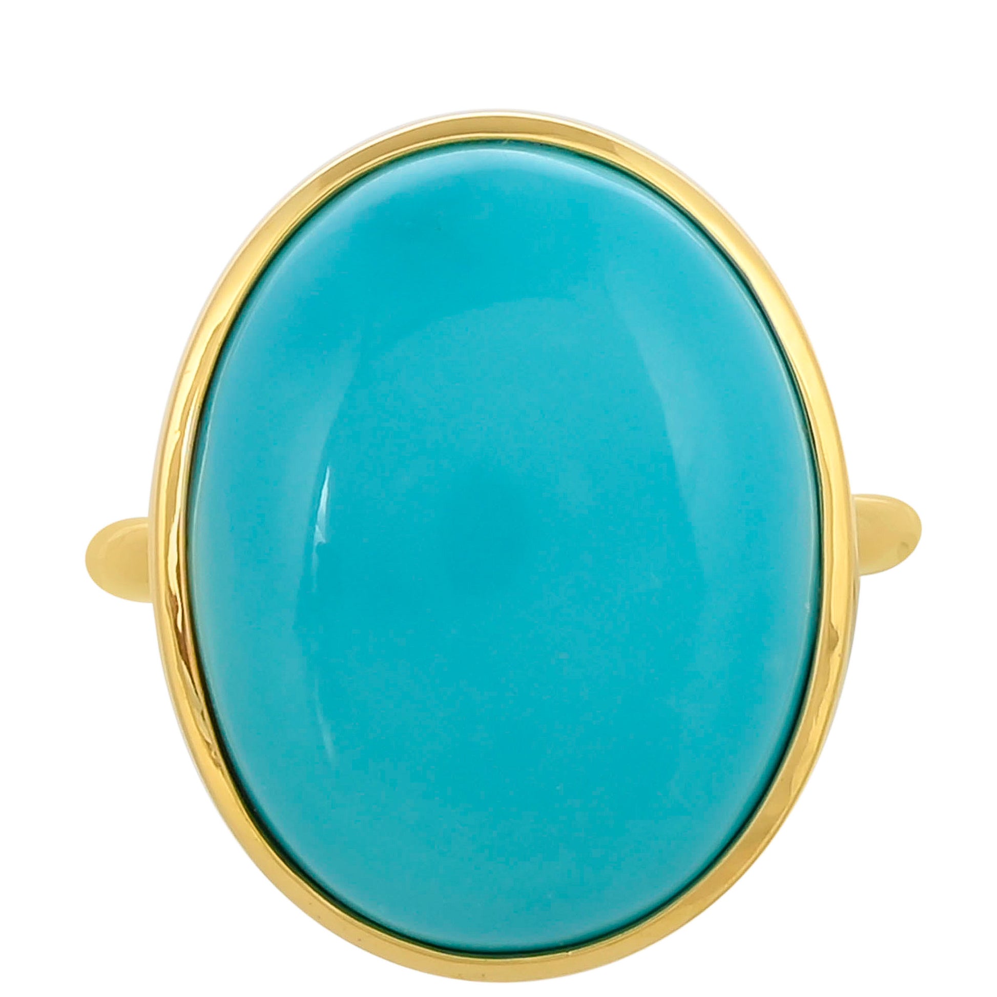 Anillo de Plata Bañada en Oro con Turquesa Bella Durmiente 1 