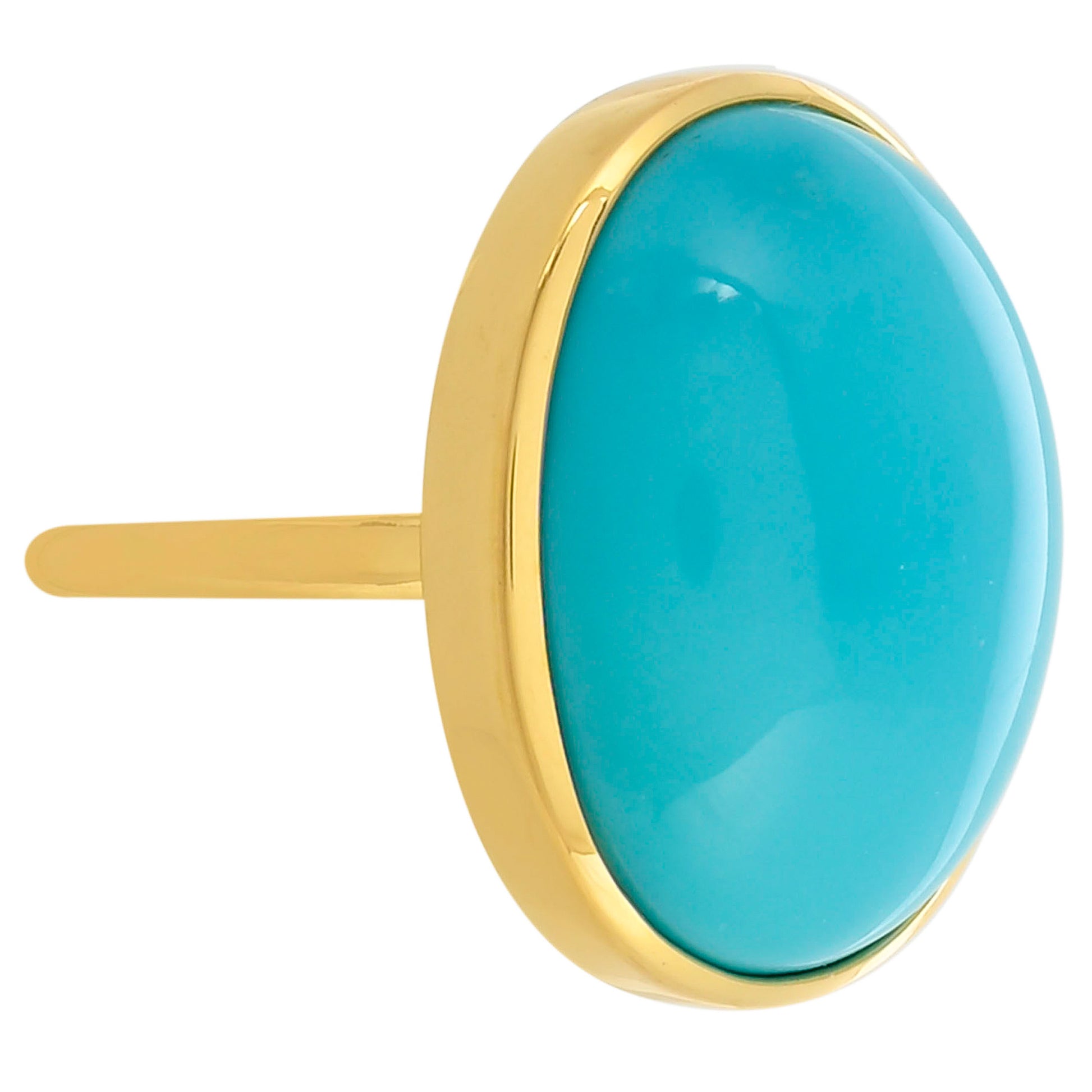 Anillo de Plata Bañada en Oro con Turquesa Bella Durmiente 2 