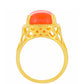 Anillo de Plata Bañada en Oro con Cornalina