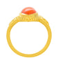 Anillo de Plata Bañada en Oro con Cornalina