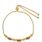 Pulsera de Plata Bañada en Oro con Rubí de Tailandia y Topacio Blanco