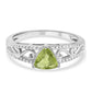 Anillo de Plata con Peridoto y Topacio Blanco