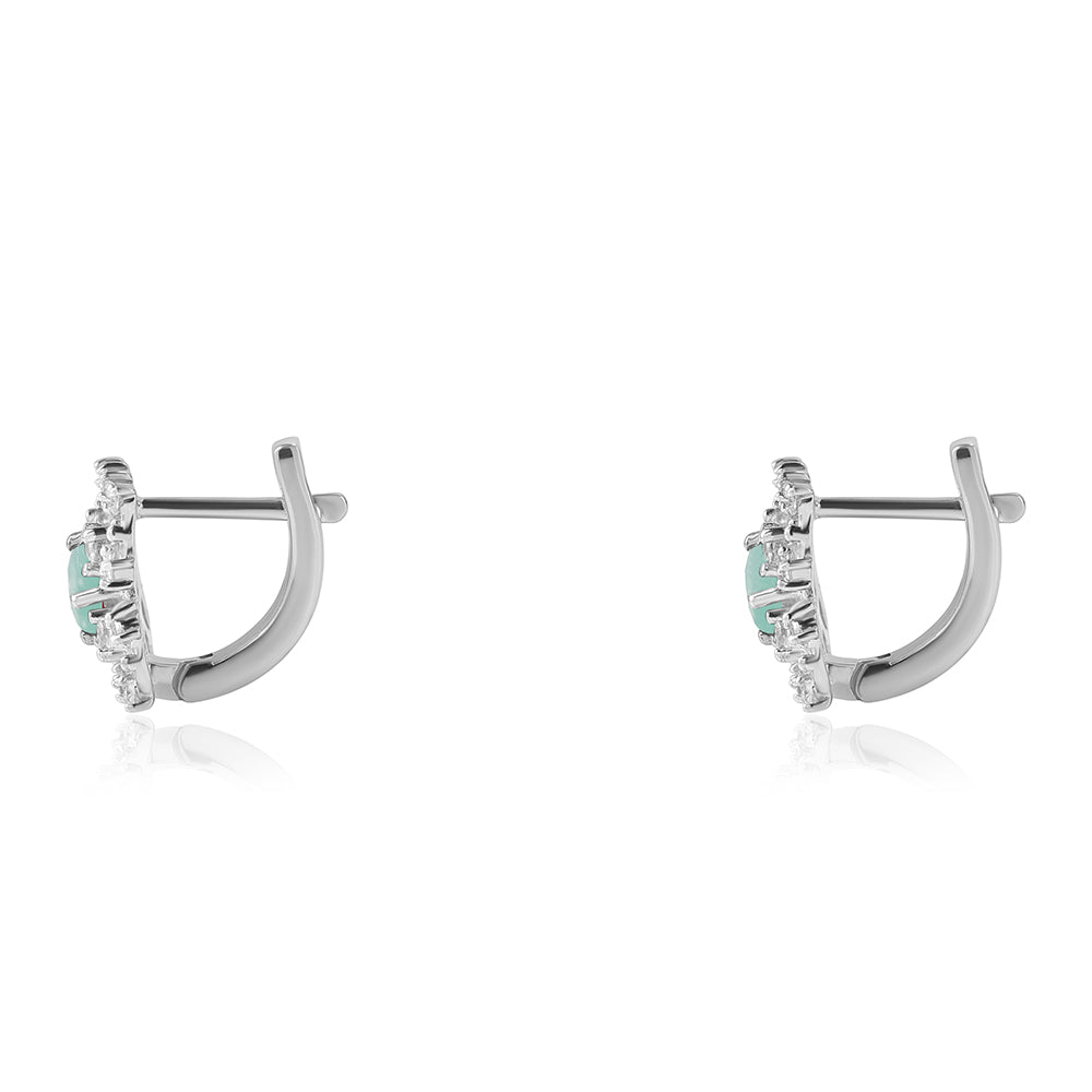 Pendientes de Plata con Esmeralda de Brasil y Topacio Blanco 2 