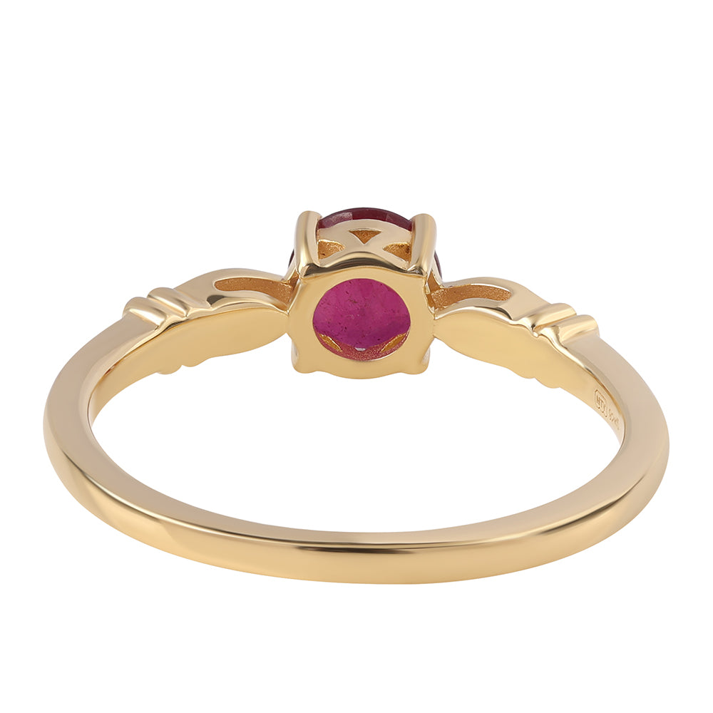 Anillo de Plata Bañada en Oro con Rubí de Mozambique 3 