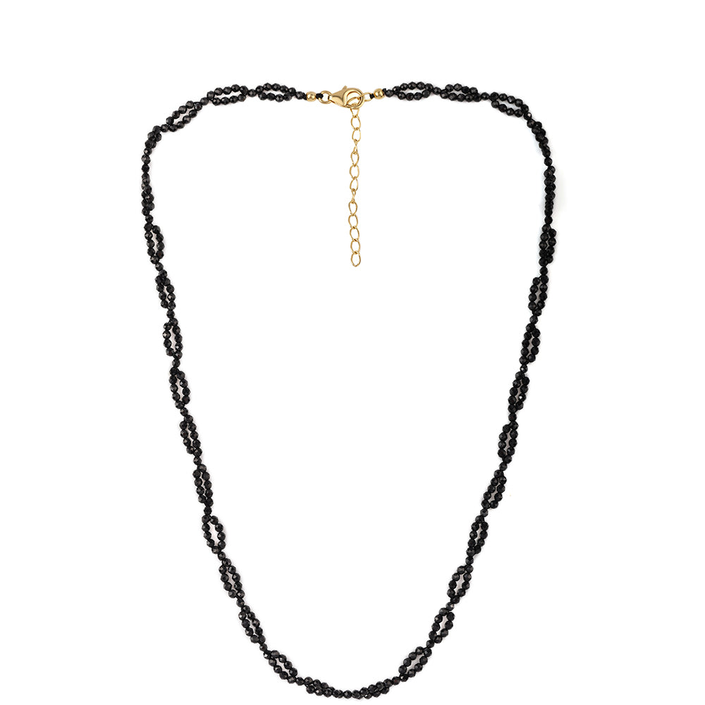 Collar de Plata Bañada en Oro con Espinela Negra 2 