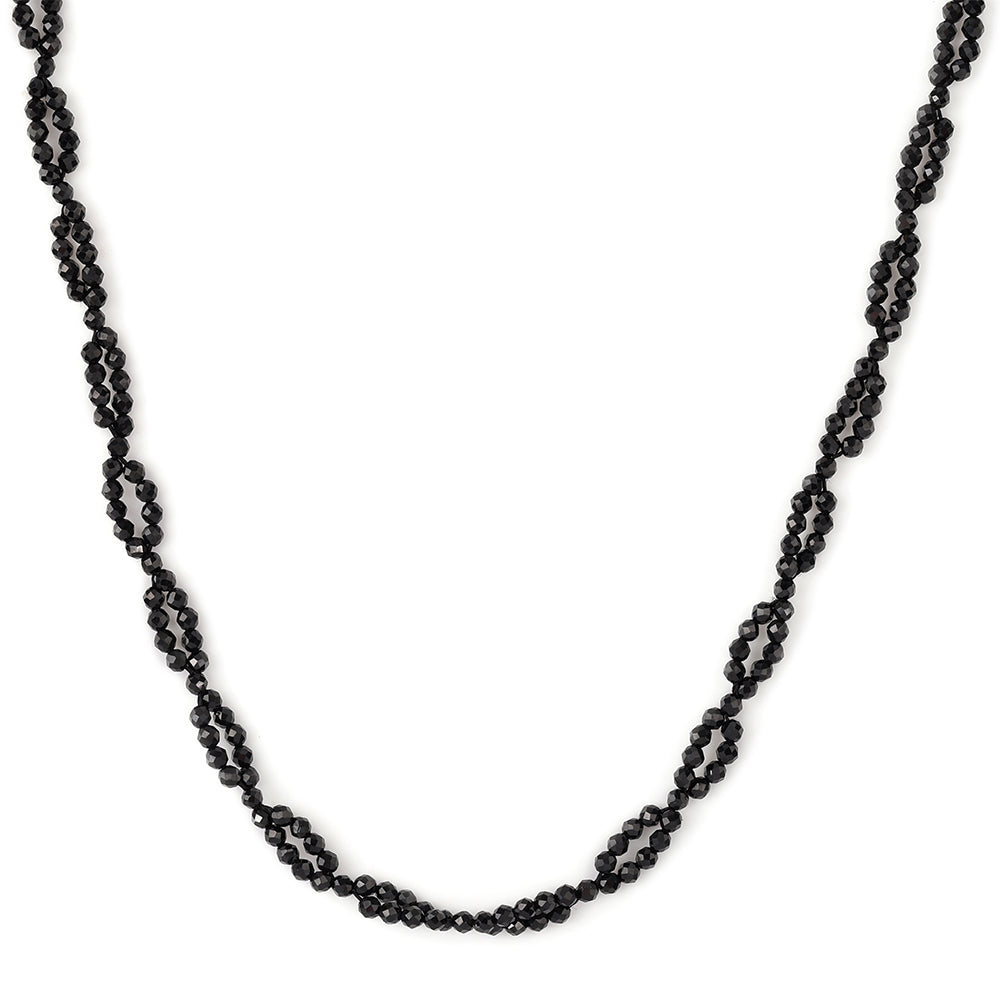 Collar de Plata Bañada en Oro con Espinela Negra 4 