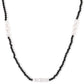 Collar de Plata Bañada en Oro con Espinela Negra y Perla blanca de agua dulce