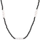 Collar de Plata Bañada en Oro con Espinela Negra y Perla blanca de agua dulce