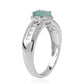 Anillo de Plata con Esmeralda de Brasil y Topacio Blanco
