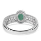 Anillo de Plata con Esmeralda de Brasil y Topacio Blanco