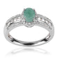 Anillo de Plata con Esmeralda de Brasil y Topacio Blanco
