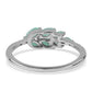 Anillo de Plata con Esmeralda de Brasil y Topacio Blanco
