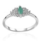 Anillo de Plata con Esmeralda de Brasil y Topacio Blanco