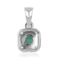 Conjunto de Plata con Esmeralda de Brasil y Topacio Blanco ( Pendientes +Anillo +Colgante )