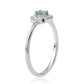 Conjunto de Plata con Esmeralda de Brasil y Topacio Blanco ( Pendientes +Anillo +Colgante )