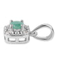 Conjunto de Plata con Esmeralda de Brasil y Topacio Blanco ( Pendientes +Anillo +Colgante )