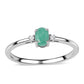 Anillo de Plata con Esmeralda de Brasil y Topacio Blanco