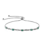 Pulsera de Plata con Esmeralda de Brasil y Topacio Blanco