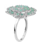 Anillo de Plata con Esmeralda de Brasil y Topacio Blanco