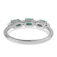 Anillo de Plata con Esmeralda de Brasil y Topacio Blanco