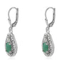Pendientes de Plata con Esmeralda de Brasil y Topacio Blanco