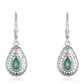 Pendientes de Plata con Esmeralda de Brasil y Topacio Blanco