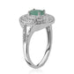 Anillo de Plata con Esmeralda de Brasil y Topacio Blanco